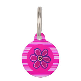 Placa Para Mascotas Arte de flores luminosas abstractas