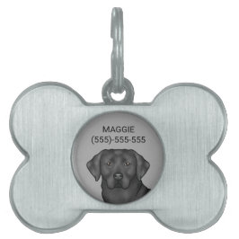 Placa Para Mascotas Arte de Labrador Retriever negro Cabeza de perro l