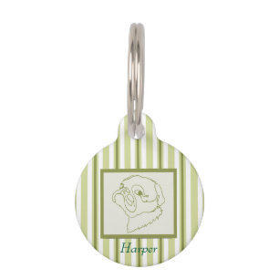 Placa Para Mascotas Arte de línea personalizable de Pug