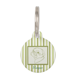 Placa Para Mascotas Arte de línea personalizable de Pug