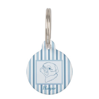 Placa Para Mascotas Arte de línea personalizable de Pug