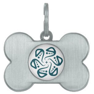 Placa Para Mascotas Arte de Mandala de Tentáculo de Pulpo Verde Minima