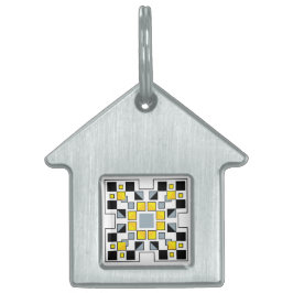 Placa Para Mascotas Arte de patrón de colcha geométrica moderna