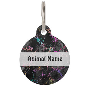 Placa Para Mascotas Arte de patrón pintado a mano y digitalmente 44