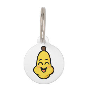 Placa Para Mascotas Arte de personaje Kawaii de Banini Banana lindo