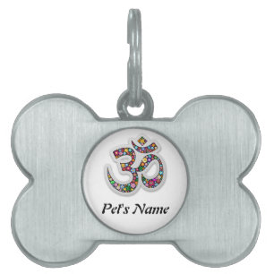 Placa Para Mascotas Arte del símbolo floral Namaste