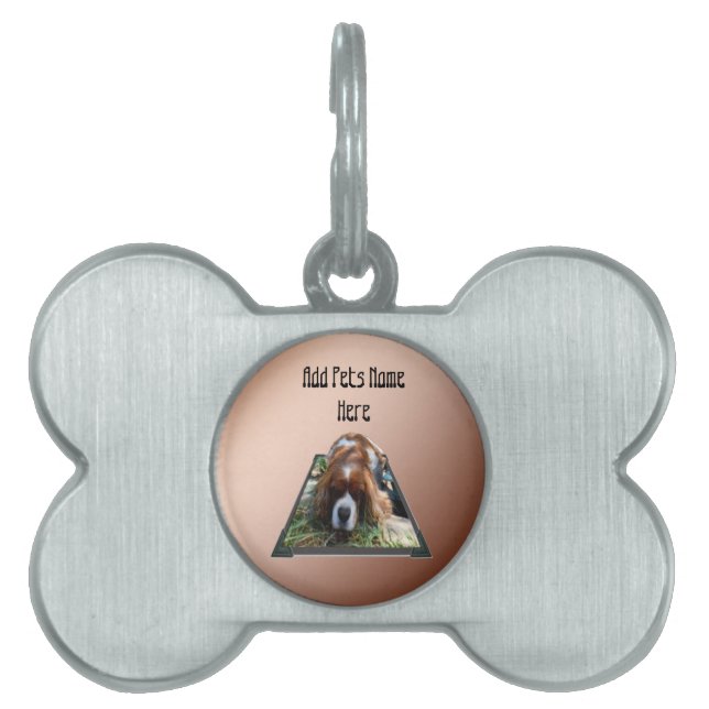 Placa Para Mascotas Arte emergente del Cavalier Spaniel,  (Frente)