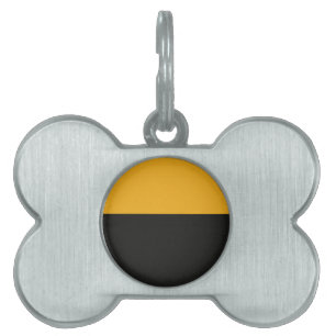 Placa Para Mascotas Arte en bloques naranja y negro