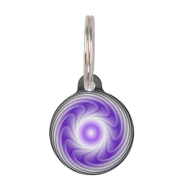 Placa Para Mascotas Arte Fractal Gráfico Brillo 3D Moderno (Anverso)