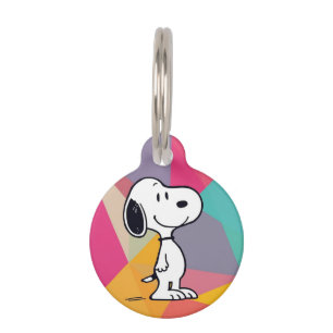 Placa Para Mascotas Arte Pop Geométrico de Dibujos Animados de Beagle