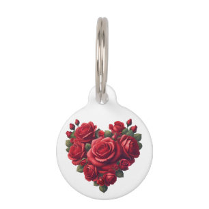Placa Para Mascotas Arte romántico floral