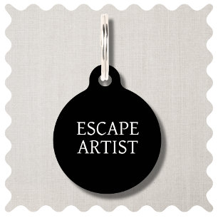 Placa Para Mascotas Artista divertida de escape moderna etiqueta de id