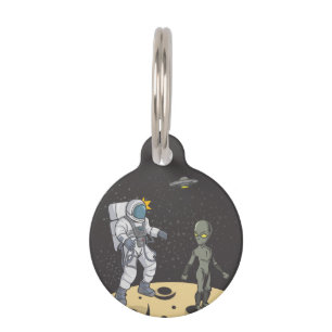 Placa Para Mascotas Astronauta y extranjera