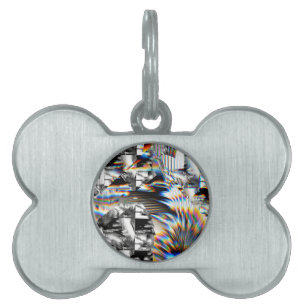 Placa Para Mascotas Ataque con arco iris