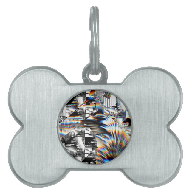 Placa Para Mascotas Ataque con arco iris (Frente)