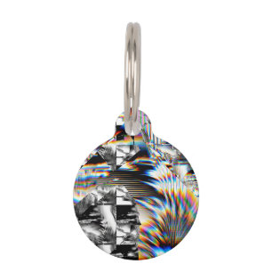 Placa Para Mascotas Ataque con arco iris