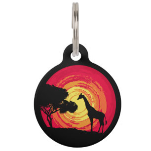 Placa Para Mascotas Atardecer de África