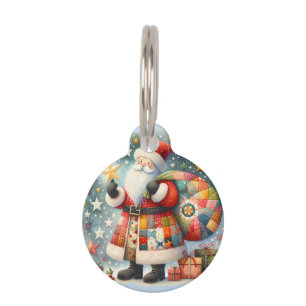 Placa Para Mascotas Atractivo papeleo de Santa con estrellas Navidades