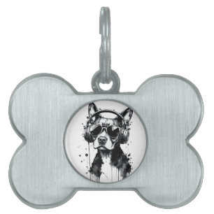 Placa Para Mascotas Auriculares Guay Dog Mascotas cortos Tinta blanca