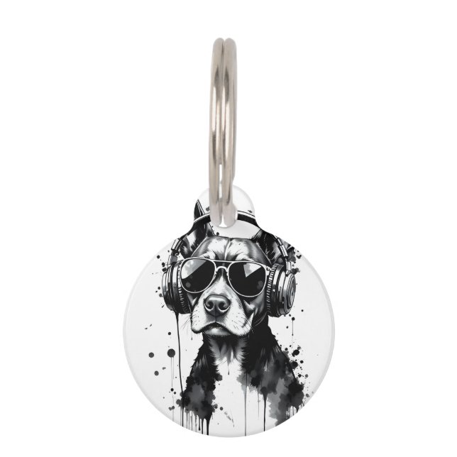 Placa Para Mascotas Auriculares Guay Dog Mascotas cortos Tinta blanca  (Anverso)