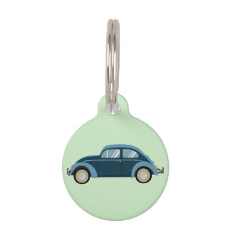Placa Para Mascotas auto retro azul fresco con escoria