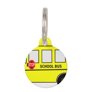 Placa Para Mascotas Autobús escolar