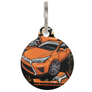 Placa Para Mascotas Automóvil de Carreras _ Motor (101)