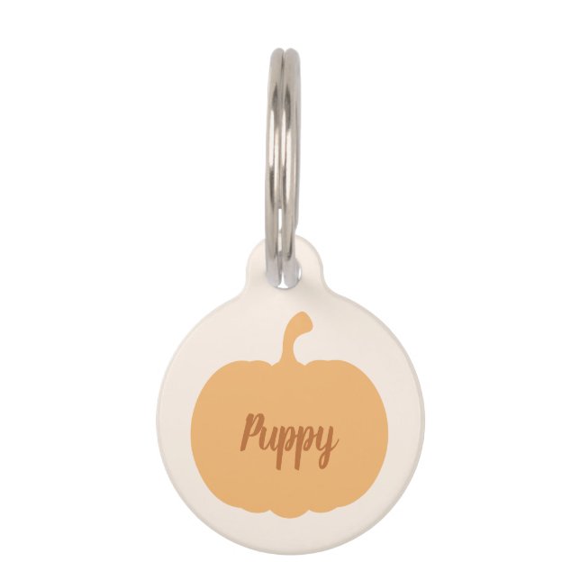 Placa Para Mascotas Autumest Harvest Little Pumpkin Nombre personaliza (Anverso)