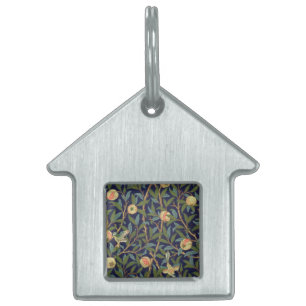Placa Para Mascotas Ave William Morris Y Pomegranato