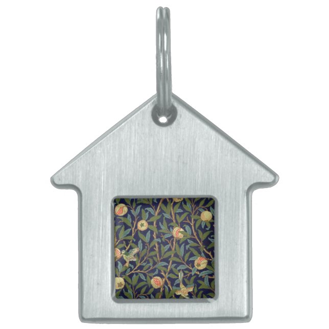 Placa Para Mascotas Ave William Morris Y Pomegranato (Frente)