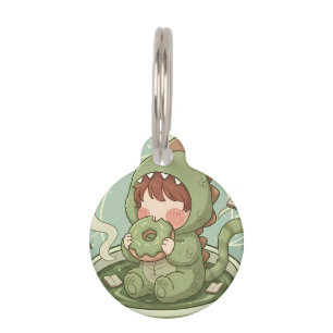 Placa Para Mascotas Aventura de taza Dino