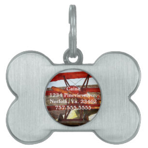 Placa Para Mascotas Avión de época por Shirley Taylor