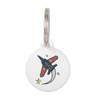 Placa Para Mascotas Avión de vuelo a reacción