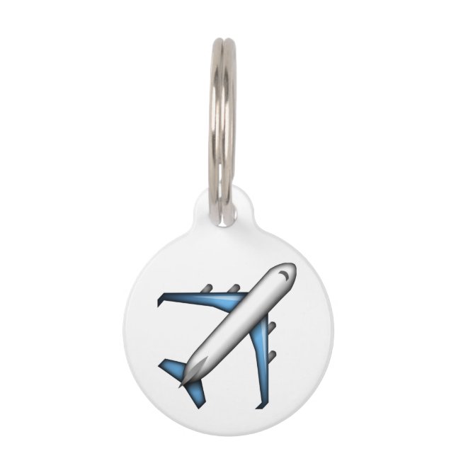 Placa Para Mascotas Avión - Emoji (Reverso)