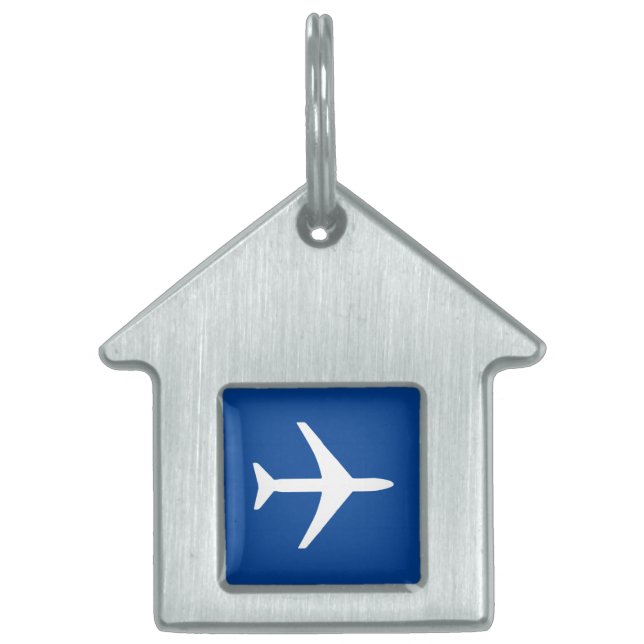 Placa Para Mascotas Avión piloto de vuelo (Frente)