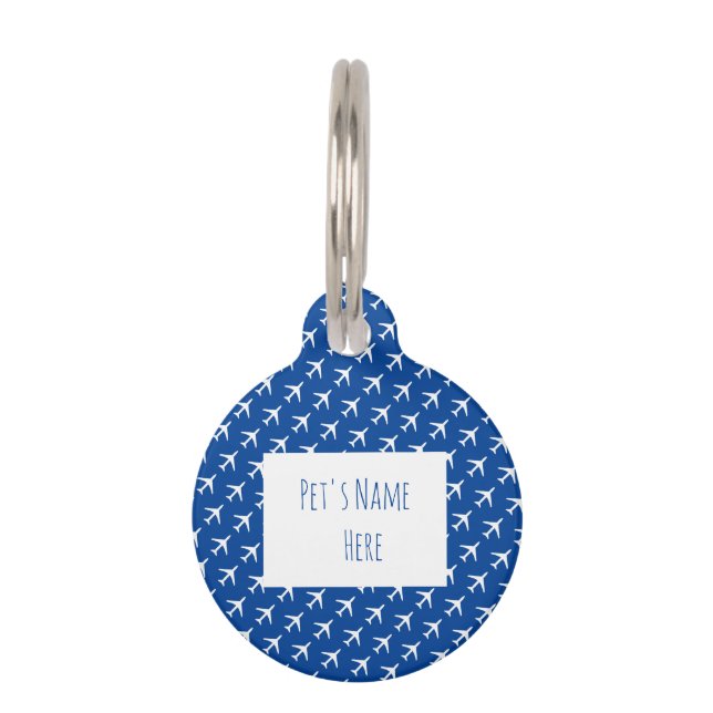 Placa Para Mascotas Avión piloto de vuelo (Anverso)