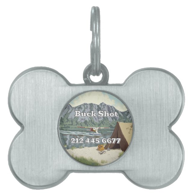 Placa Para Mascotas Avión Y Viajes De Pesca De Alaska Bush (Frente)