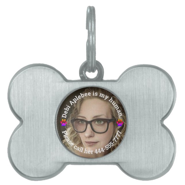 Placa Para Mascotas Ayúdame a llegar a casa con una foto tuya (Frente)