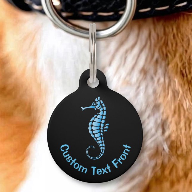 Placa Para Mascotas Azul Caballito de Mar (Subido por el creador)