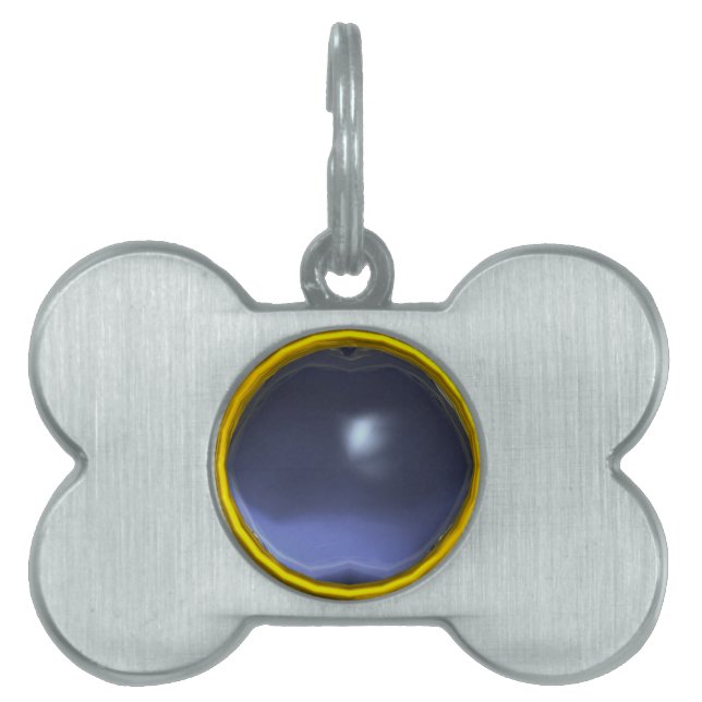 PLACA PARA MASCOTAS AZUL TOPAZ GEM STONE (Frente)