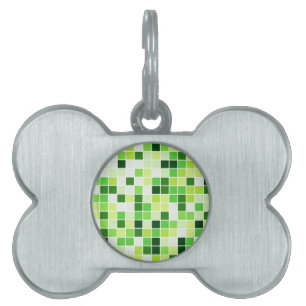 Placa Para Mascotas Azulejos de Piscina, Baldosas Mosaico Verdes, Patr