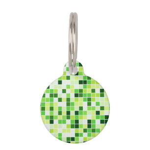 Placa Para Mascotas Azulejos de Piscina, Baldosas Mosaico Verdes, Patr