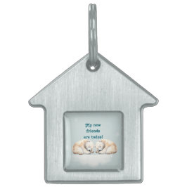 Placa Para Mascotas Baby Shower de los gemelos de oso polar durmiente