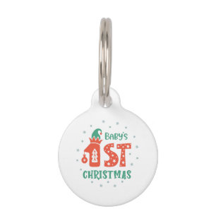 Placa Para Mascotas Baby's First Christmas 