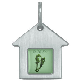 Placa Para Mascotas Baile De Los Caballos De Mar (Verde)