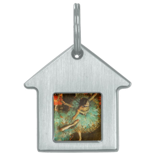 Placa Para Mascotas Ballerina Dance Green Dancer Edger Degas Painting (Frente)
