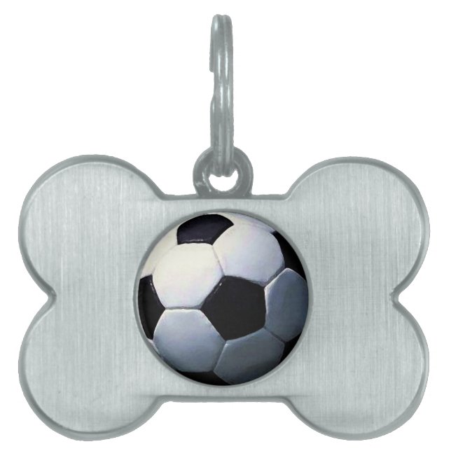 Placa Para Mascotas Balón de fútbol (Frente)