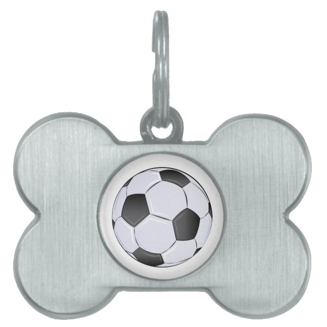 Placa Para Mascotas Balón de fútbol (Frente)