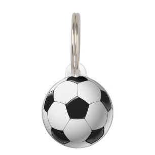 Placa Para Mascotas Balón de fútbol blanco negro del fútbol