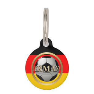 Placa Para Mascotas Balón de fútbol de Alemania